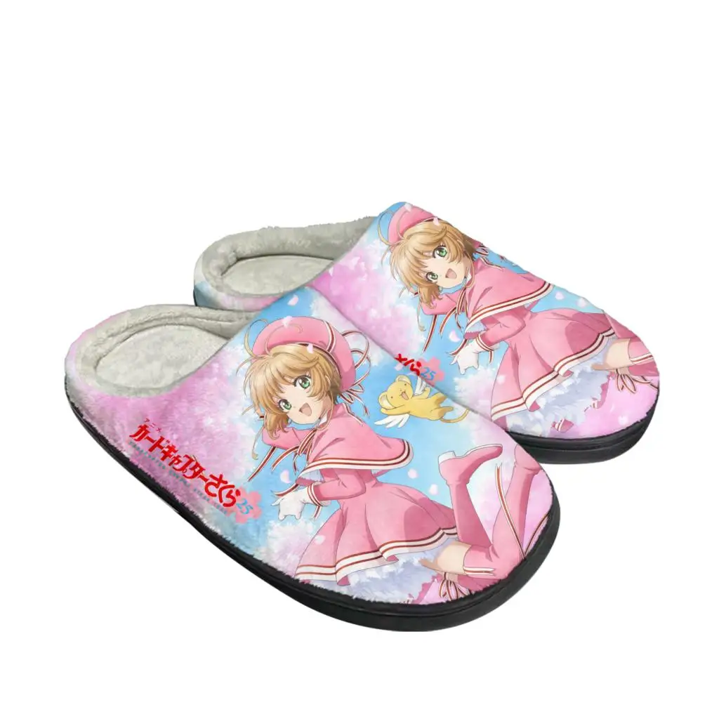 Men Shoes Winter - カードキャプターさくら木之本漫画ホーム綿カスタムスリッパメンズレディースサンダルぬいぐるみカジュアル保温靴サーマルスリッパ