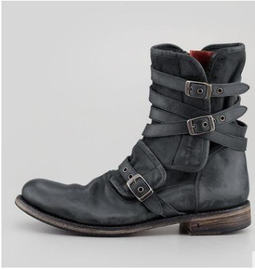 Men Shoes China - 中世海賊コスプレショートブーツヴィンテージパンクルネッサンスステージコスプレファッション靴ラウンドトゥジッパー厚いヒールの靴