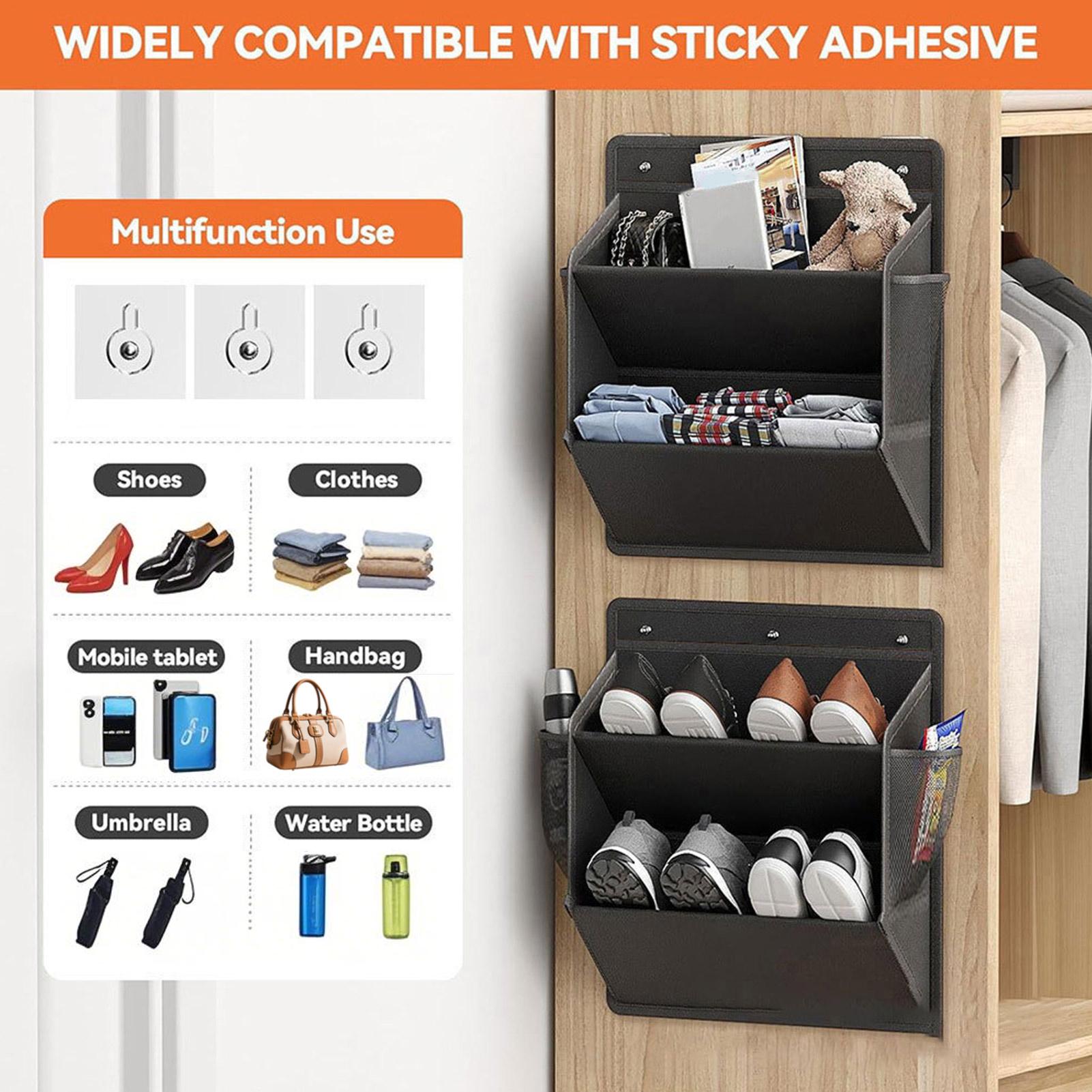 Men Shoes Rack - 壁掛け式RVシューズラック収納オーガナイザー、ドア裏デザイン、穴あけ不要、RVキャラバン用多用途収納棚