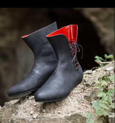 Men Shoes China - メンズ中世革靴 中世アンクルブーツ ビクトリア朝ルネサンスPUブーツシューズ