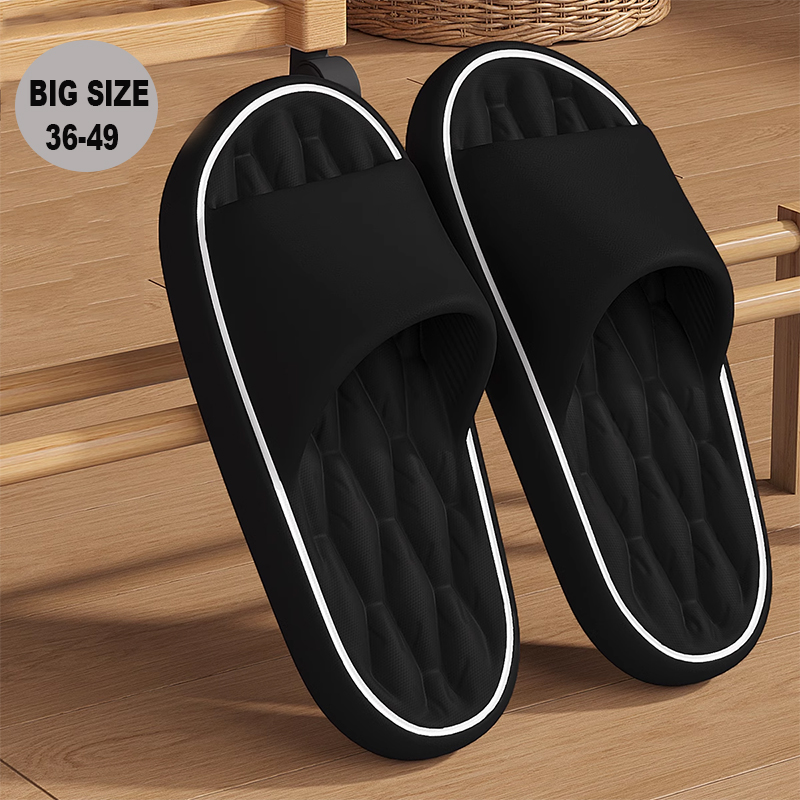 Men Shoes Xxl - ビッグサイズメンズスリッパ夏軽量屋内ホームバスルームサンダル滑り止めソフトEVAソール屋外ビーチカップルシューズ