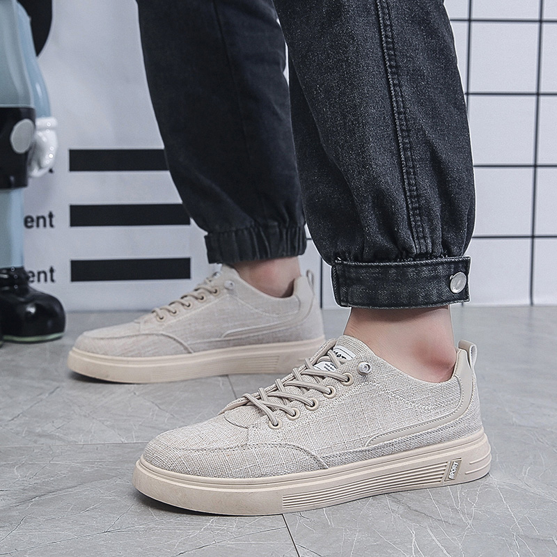 メンズリネンキャンバスカジュアルスニーカー新しい通気性のある - Men Shoes Essentials のレビューと価格