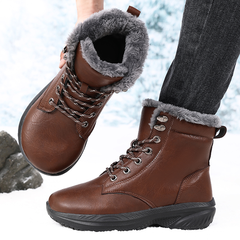 男性冬のスノーブーツ防水ワイドトゥスニーカースーパー保温紳士 - Hiking Boot Waterproof のレビューと価格