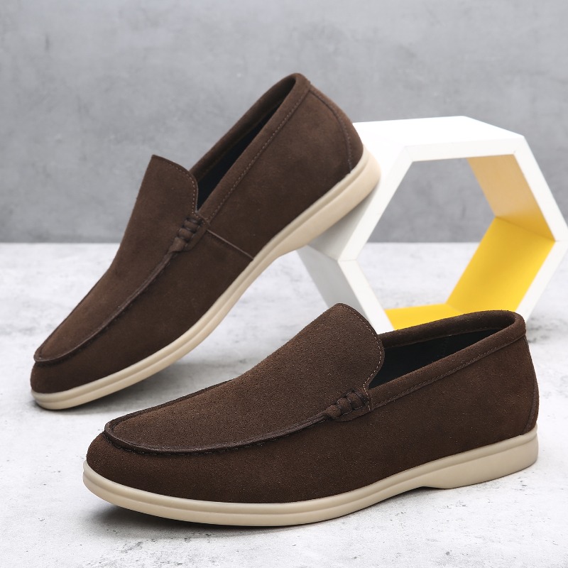 レイジーエッセンシャルメンズ通気性スエード風ローファー軽量で - Men Shoes Essentials のレビューと価格