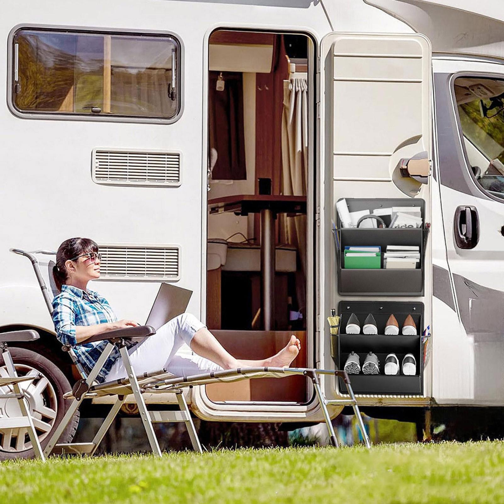 1PC RV 靴収納袋 粘着テープ付き 雑貨整理収納バッグ  - Men Shoes Rack のレビューと価格
