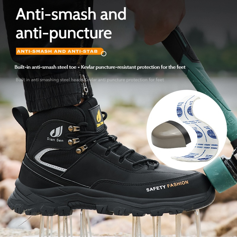 メンズ作業靴スチールトゥブーツ抗穿刺アンチスマッシュ安全靴防 - Hiking Boot Waterproof のレビューと価格