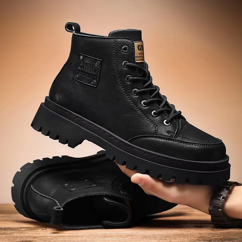 高品質メンズブーツプラットフォームハイキング高級英国スタイル - Hiking Boot Waterproof のレビューと価格