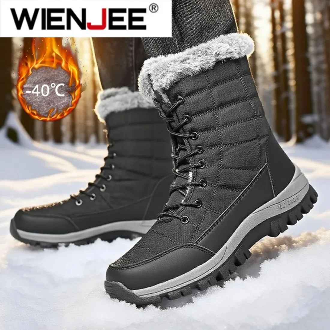 メンズ冬用スノーブーツ 防水 ファー裏地付き 暖かいアンクル - Hiking Boot Waterproof のレビューと価格