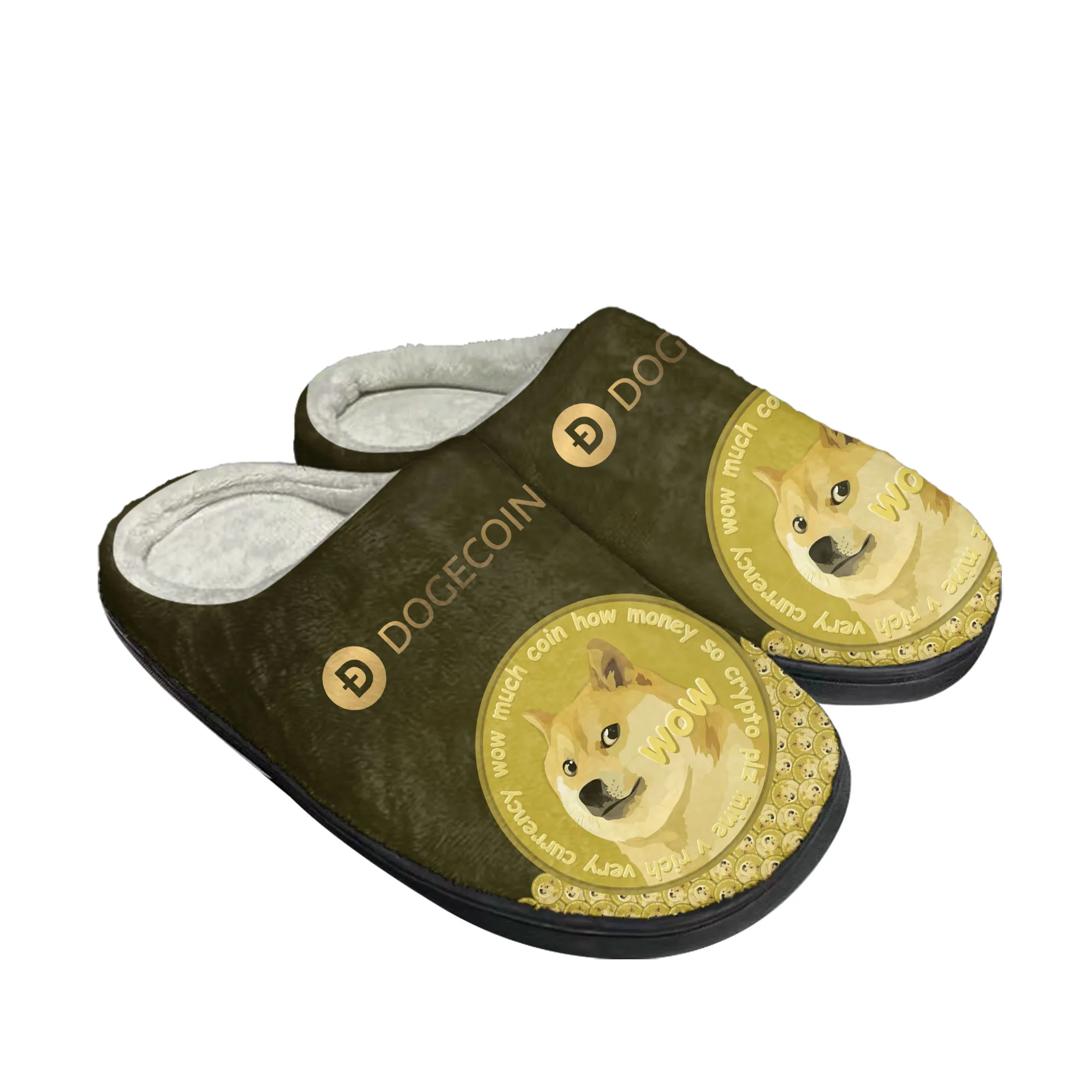 Dogecoin 暗号通貨犬コインホーム綿カスタムスリッパ男 - Men Shoes Winter のレビューと価格