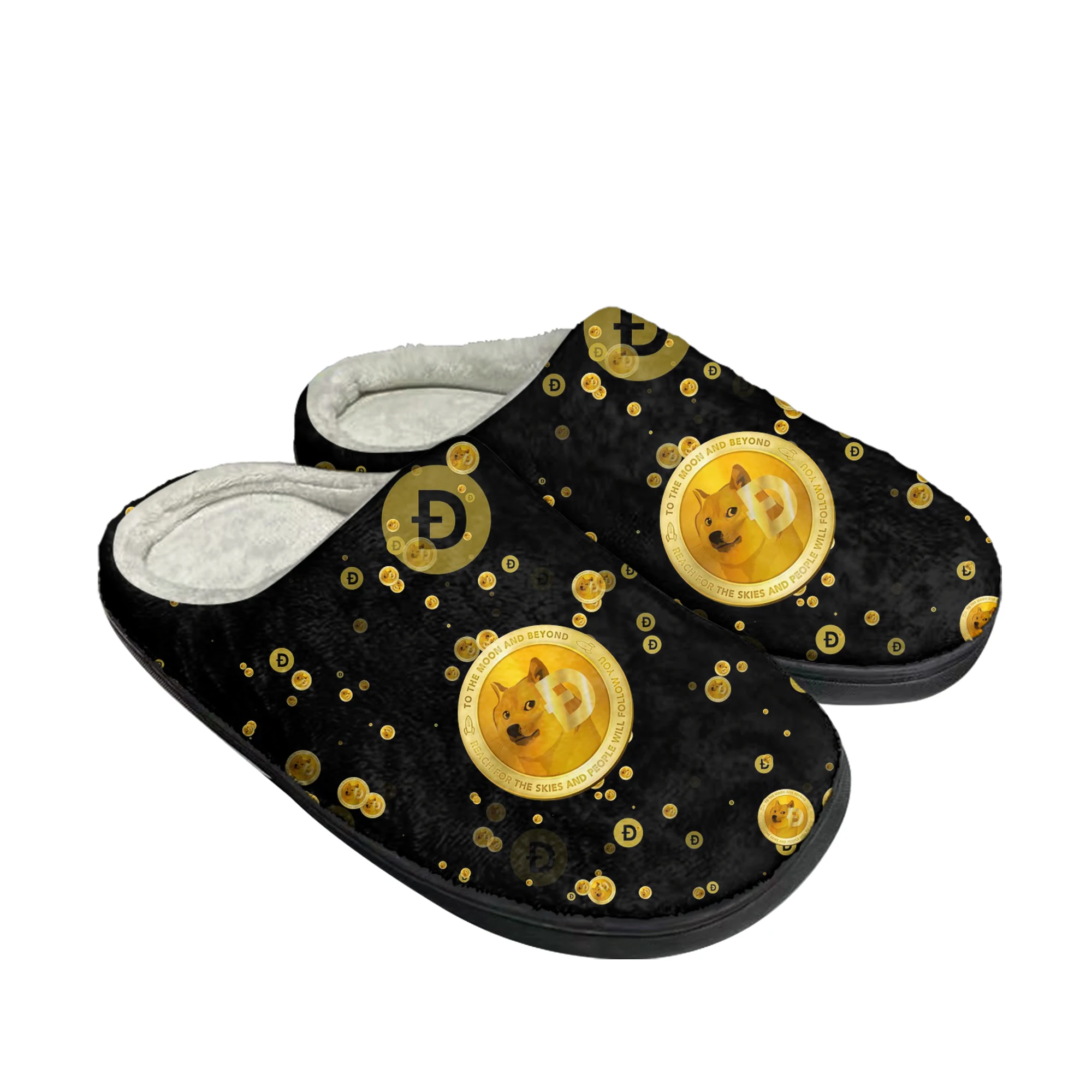 Dogecoin 暗号通貨犬コインホーム綿カスタムスリッパ男 - Men Shoes Winter のレビューと価格