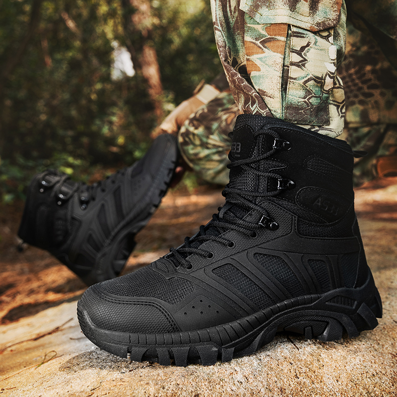 男性用タクティカルブーツ、レースアップ、デザートミリタリーワ - Hiking Boot Waterproof のレビューと価格