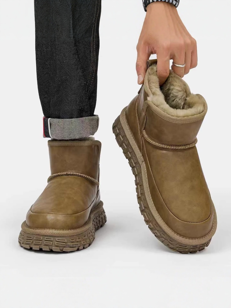 中国東北部向け冬用厚手フリース裏地付きパンシューズスタイルス - Men Shoes China のレビューと価格