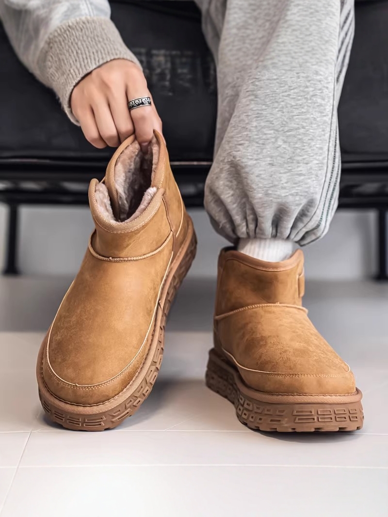 中国東北部向け冬用厚手フリース裏地付きパンシューズスタイルス - Men Shoes China のレビューと価格