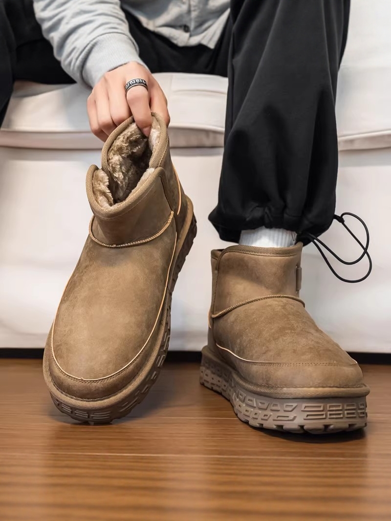 中国東北部向け冬用厚手フリース裏地付きパンシューズスタイルス - Men Shoes China のレビューと価格