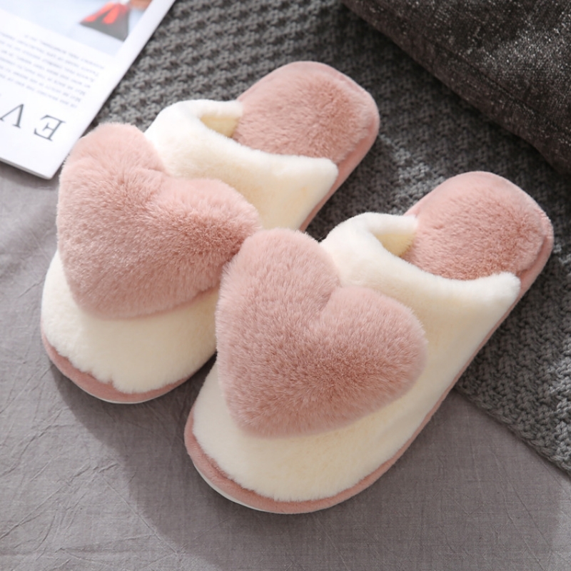 冬暖かいハート柄綿スリッパ女性屋内カジュアル快適なサンダル男 - Men Shoes Winter のレビューと価格
