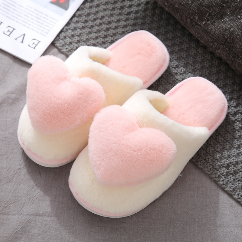冬暖かいハート柄綿スリッパ女性屋内カジュアル快適なサンダル男 - Men Shoes Winter のレビューと価格