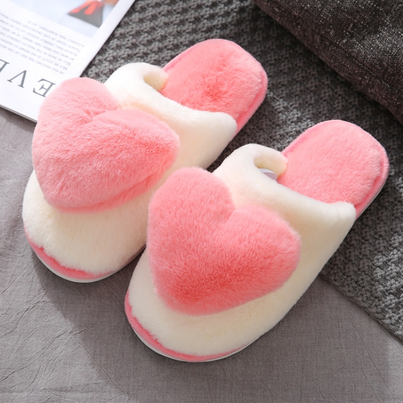 冬暖かいハート柄綿スリッパ女性屋内カジュアル快適なサンダル男 - Men Shoes Winter のレビューと価格