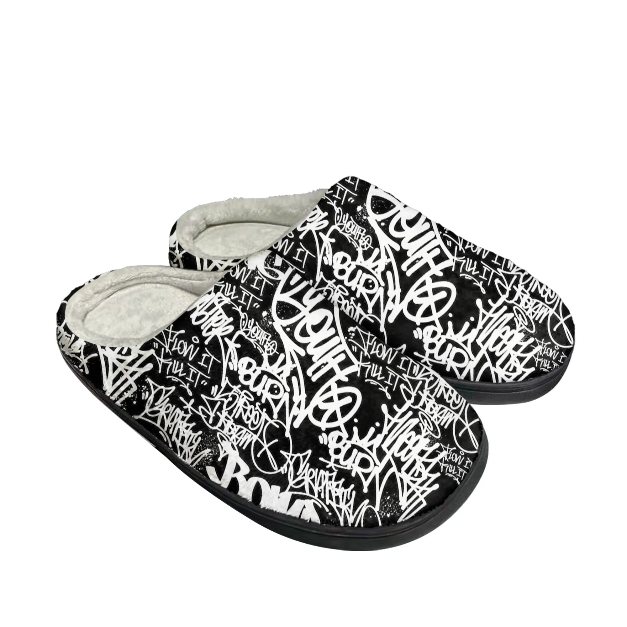 ストリートアート落書きホーム綿スリッパメンズレディースぬいぐ - Men Shoes Winter のレビューと価格
