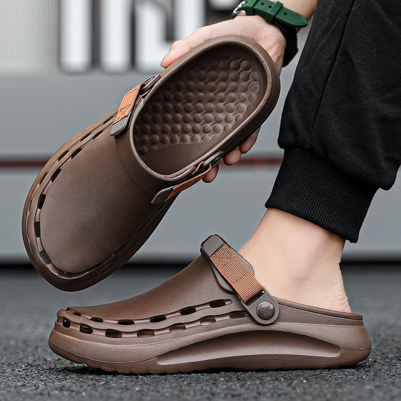 速乾性 EVA ソリッドカラーメンズサンダルファッショントレ - Men Shoes Essentials のレビューと価格