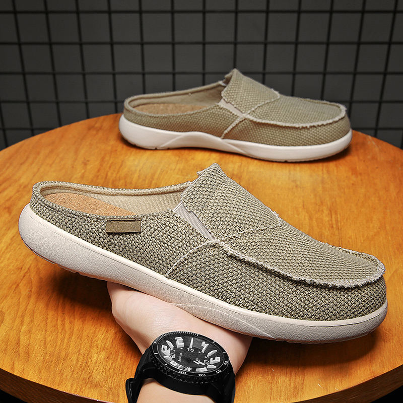 メンズキャンバススリッポンハーフシューズ、ミュールカジュアル - Men Shoes Xxl のレビューと価格