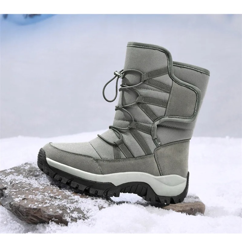 メンズ暖かいプラッシュカップルスノーブーツ、屋外滑り止めハイ - Hiking Boot Waterproof のレビューと価格