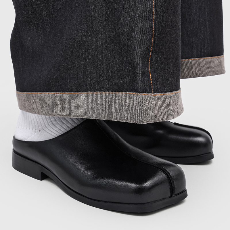 ゆったりとしたメンズスプリットトゥミュールハーフスリッパ、フ - Men Shoes Essentials のレビューと価格